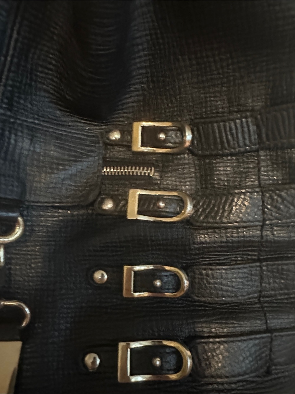 Jimmy Choo Bardia Black Leather Buckle-Accent Hobo Bag - Picture 3 of 10